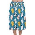 Funny Pets Velvet Flared Midi Skirt