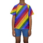Lgbt Pride Motif Flag Pattern 1 Kids  Short Sleeve Swimwear