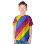 Lgbt Pride Motif Flag Pattern 1 Kids  Cotton Tee