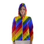 Lgbt Pride Motif Flag Pattern 1 Women s Hooded Windbreaker