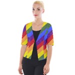 Lgbt Pride Motif Flag Pattern 1 Cropped Button Cardigan