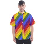 Lgbt Pride Motif Flag Pattern 1 Men s Short Sleeve Shirt