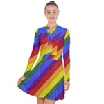 Lgbt Pride Motif Flag Pattern 1 Long Sleeve Panel Dress