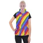 Lgbt Pride Motif Flag Pattern 1 Women s Button Up Vest