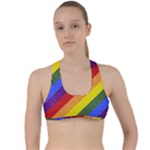 Lgbt Pride Motif Flag Pattern 1 Criss Cross Racerback Sports Bra