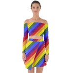 Lgbt Pride Motif Flag Pattern 1 Off Shoulder Top with Skirt Set