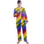 Lgbt Pride Motif Flag Pattern 1 Men s Long Sleeve Satin Pajamas Set
