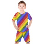 Lgbt Pride Motif Flag Pattern 1 Kids  Tee and Shorts Set