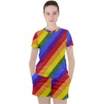 Lgbt Pride Motif Flag Pattern 1 Women s Tee and Shorts Set