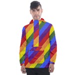 Lgbt Pride Motif Flag Pattern 1 Men s Front Pocket Pullover Windbreaker
