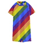 Lgbt Pride Motif Flag Pattern 1 Kids  Boyleg Half Suit Swimwear