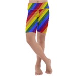 Lgbt Pride Motif Flag Pattern 1 Kids  Lightweight Velour Cropped Yoga Leggings