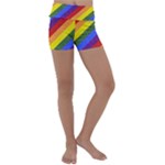 Lgbt Pride Motif Flag Pattern 1 Kids  Lightweight Velour Yoga Shorts