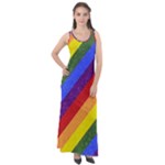 Lgbt Pride Motif Flag Pattern 1 Sleeveless Velour Maxi Dress