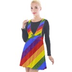 Lgbt Pride Motif Flag Pattern 1 Plunge Pinafore Velour Dress