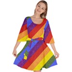 Lgbt Pride Motif Flag Pattern 1 Velour Kimono Dress
