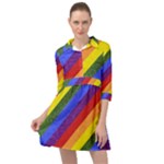 Lgbt Pride Motif Flag Pattern 1 Mini Skater Shirt Dress