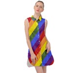 Lgbt Pride Motif Flag Pattern 1 Sleeveless Shirt Dress