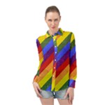 Lgbt Pride Motif Flag Pattern 1 Long Sleeve Chiffon Shirt