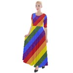 Lgbt Pride Motif Flag Pattern 1 Half Sleeves Maxi Dress