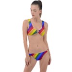 Lgbt Pride Motif Flag Pattern 1 Ring Detail Crop Bikini Set