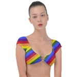 Lgbt Pride Motif Flag Pattern 1 Cap Sleeve Ring Bikini Top