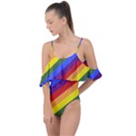 Lgbt Pride Motif Flag Pattern 1 Drape Piece Swimsuit