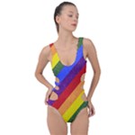 Lgbt Pride Motif Flag Pattern 1 Side Cut Out Swimsuit