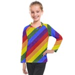 Lgbt Pride Motif Flag Pattern 1 Kids  Long Mesh Tee