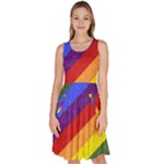 Lgbt Pride Motif Flag Pattern 1 Knee Length Skater Dress With Pockets