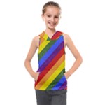 Lgbt Pride Motif Flag Pattern 1 Kids  Sleeveless Hoodie