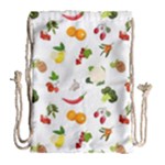 Fruits, Vegetables And Berries Drawstring Bag (Large)