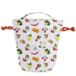 Fruits, Vegetables And Berries Drawstring Bucket Bag