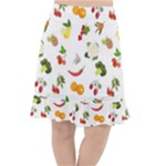 Fruits, Vegetables And Berries Fishtail Chiffon Skirt