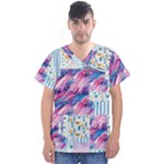 Blue Wavespastel Men s V-Neck Scrub Top