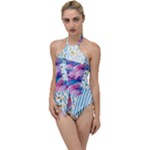 Blue Wavespastel Go with the Flow One Piece Swimsuit