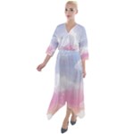 Evening Sky Love Quarter Sleeve Wrap Front Maxi Dress