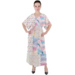 Pastel Love V-Neck Boho Style Maxi Dress