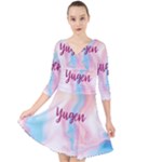Yugen Quarter Sleeve Front Wrap Dress