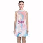 Yugen Velvet Halter Neckline Dress 