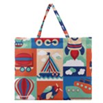 Travel With Love Zipper Large Tote Bag