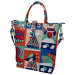 Travel With Love Buckle Top Tote Bag