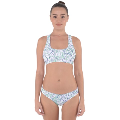 Splatter Abstract Bright Print Cross Back Hipster Bikini Set from ArtsNow.com