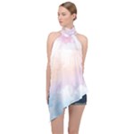 Morning Sky Love Halter Asymmetric Satin Top