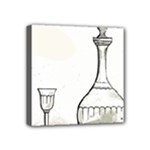 Wine Glass And Decanter Mini Canvas 4  x 4  (Stretched)