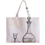 Wine Glass And Decanter Zipper Mini Tote Bag