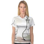 Wine Glass And Decanter V-Neck Sport Mesh Tee