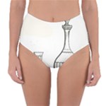 Wine Glass And Decanter Reversible High-Waist Bikini Bottoms