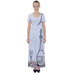 Wine Glass And Decanter High Waist Short Sleeve Maxi Dress