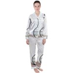 Wine Glass And Decanter Satin Long Sleeve Pajamas Set